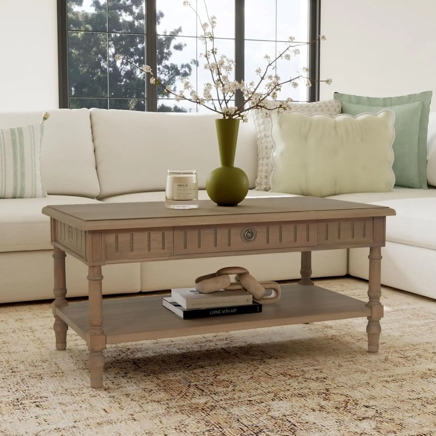 Кофейный столик ручной работы из массива дерева, прямоугольный, с ящиком и полкой, в стиле фермерского дома, для гостиной, с рифленой отделкой, на заказ
Кофейный столик ручной работы из массива дерева, прямоугольный, с ящиком и полкой, в стиле фермерского дома, для гостиной, с рифленой отделкой, на заказ