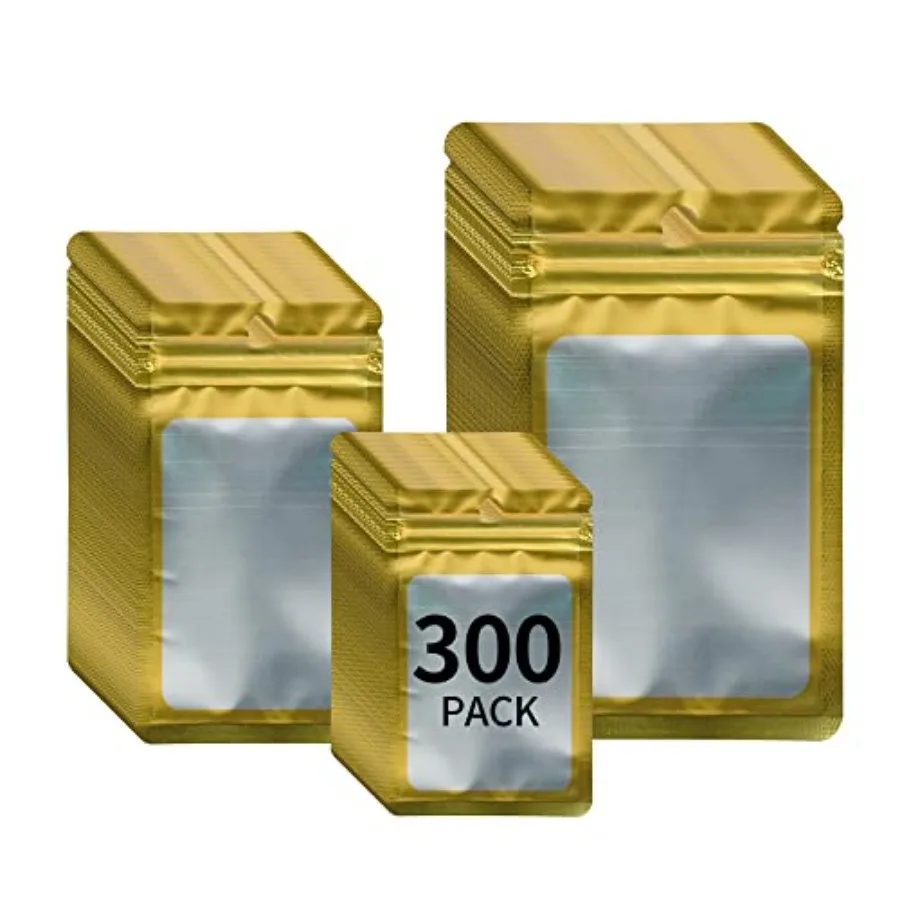300 Pack 3 Sizes Resealable Mylar Holographic Bags Food Storage Smell Proof Bags with Front Window Packaging Pouch for Cookies
300 Pack 3 Sizes Resealable Mylar Holographic Bags Food Storage Smell Proof Bags with Front Window Packaging Pouch for Cookies