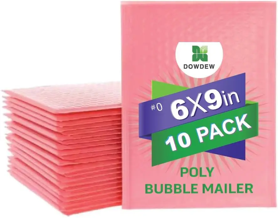 Pink Bubble Mailers 6x9, 10 Pack, Water Resistant, Self Sealing, Lightweight Padded Envelopes
Pink Bubble Mailers 6x9, 10 Pack, Water Resistant, Self Sealing, Lightweight Padded Envelopes