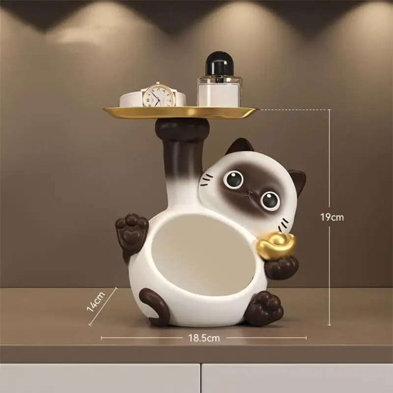 Resin Craft Siamese Cats Sculpture with Holder Tray Candy Dish Bowl and Decorative Charm for Home Entrance Decors Y5GB
Resin Craft Siamese Cats Sculpture with Holder Tray Candy Dish Bowl and Decorative Charm for Home Entrance Decors Y5GB
