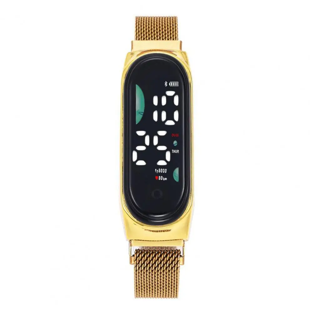 Stainless Metal Strap Watch Metal Wristband Watch Waterproof Led Digital Sports Watch with Stainless Alloy Magnet for Unisex
Stainless Metal Strap Watch Metal Wristband Watch Waterproof Led Digital Sports Watch with Stainless Alloy Magnet for Unisex