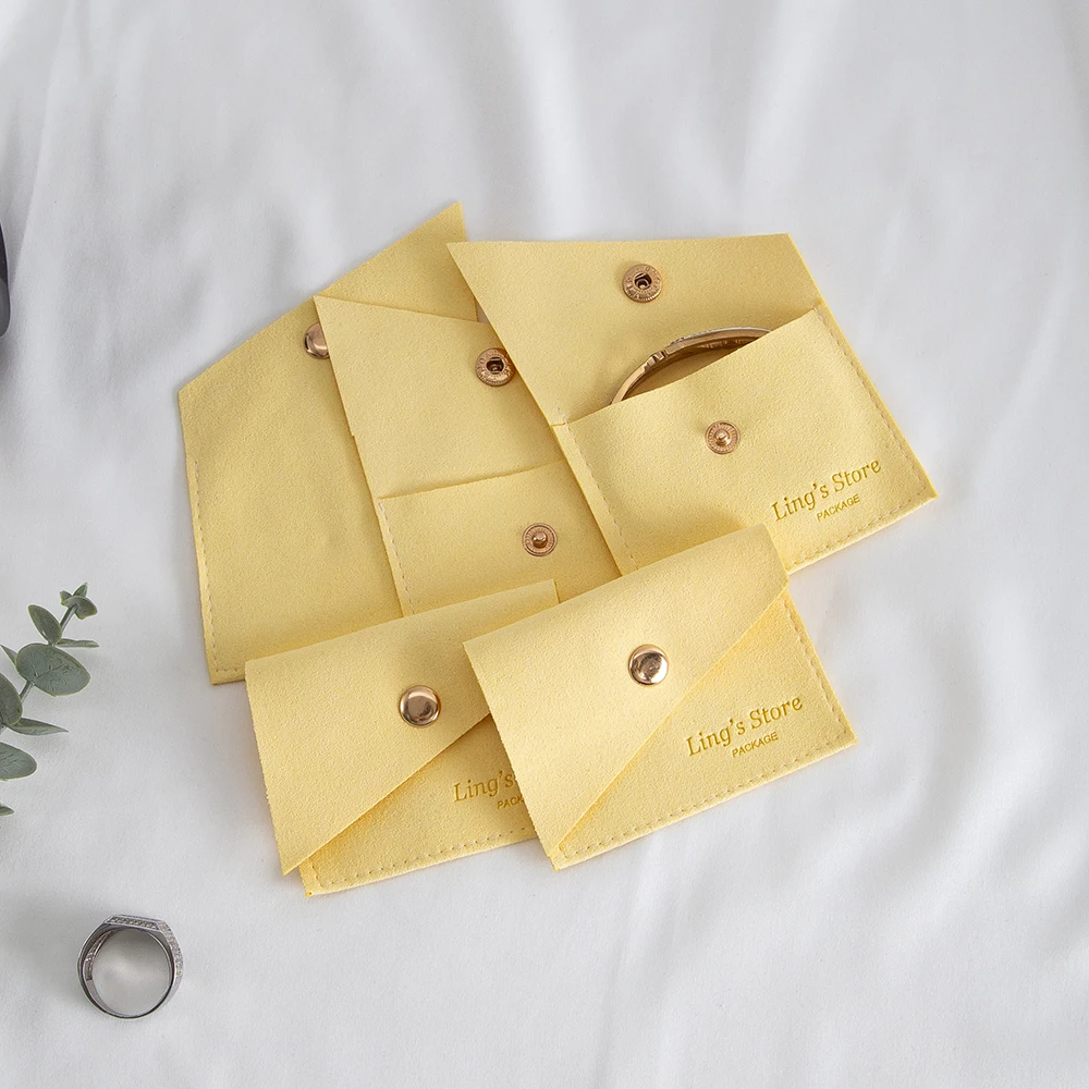 50pcs Yellow Personalized Logo Bevel Microfiber Jewelry Snap Bag For Earring Ring Box Necklace Bracelet Packaging Gift Organizer
50pcs Yellow Personalized Logo Bevel Microfiber Jewelry Snap Bag For Earring Ring Box Necklace Bracelet Packaging Gift Organizer
