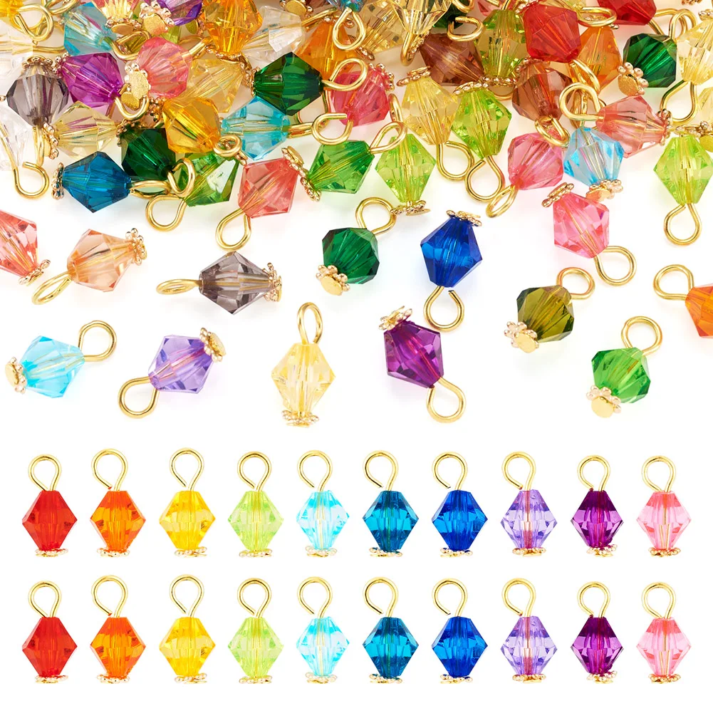 100Pcs Faceted Bicone Acrylic Pendant Crystal Polyhedron Drop Dangle Charms for DIY Earring Bracelet Craft Jewelry Making 8x15mm
100Pcs Faceted Bicone Acrylic Pendant Crystal Polyhedron Drop Dangle Charms for DIY Earring Bracelet Craft Jewelry Making 8x15mm