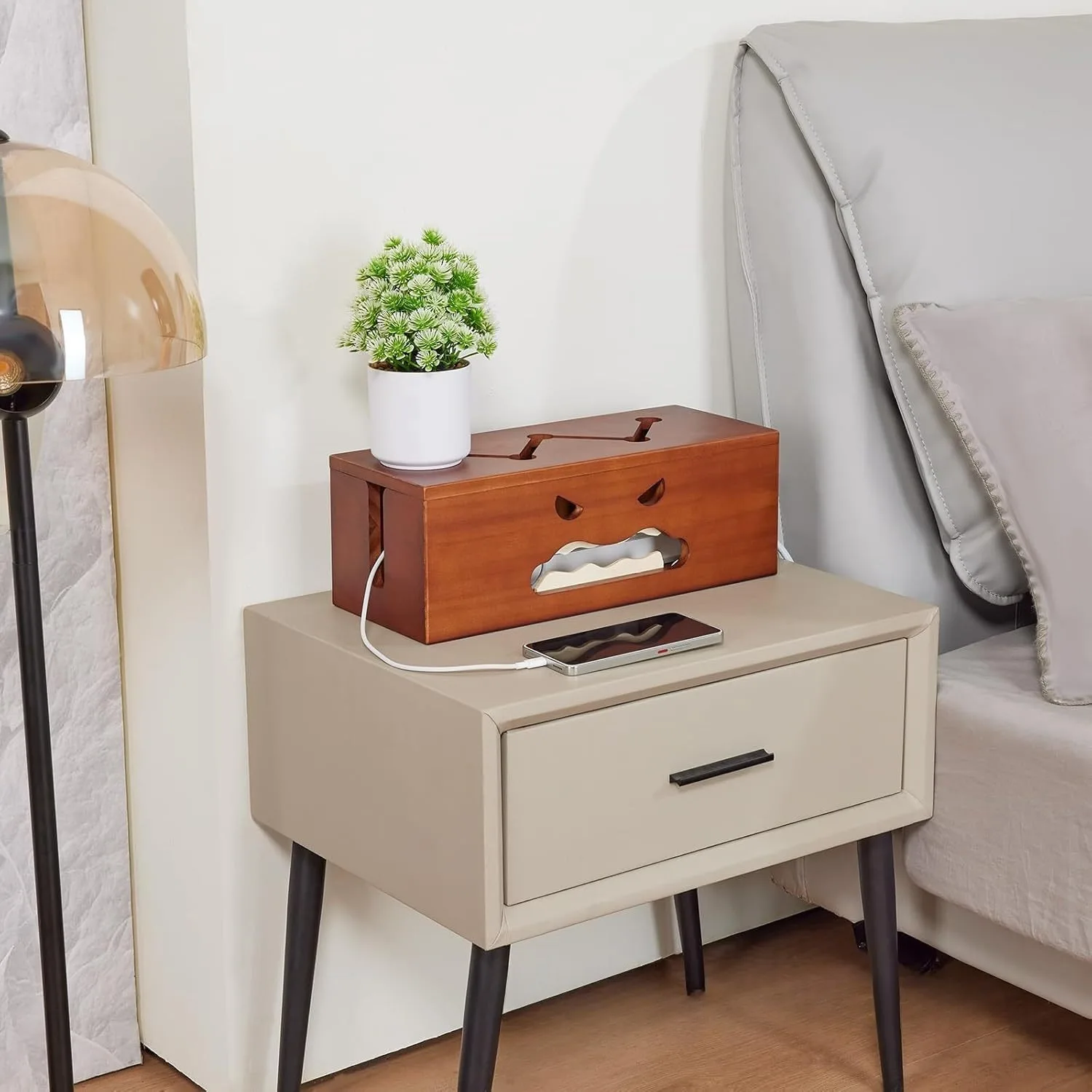 Wooden Cable Organizer Box - Monster Design Desk Cord Hider for Power Strips, Rectangle Outlet Cover with Cable Management
Wooden Cable Organizer Box - Monster Design Desk Cord Hider for Power Strips, Rectangle Outlet Cover with Cable Management