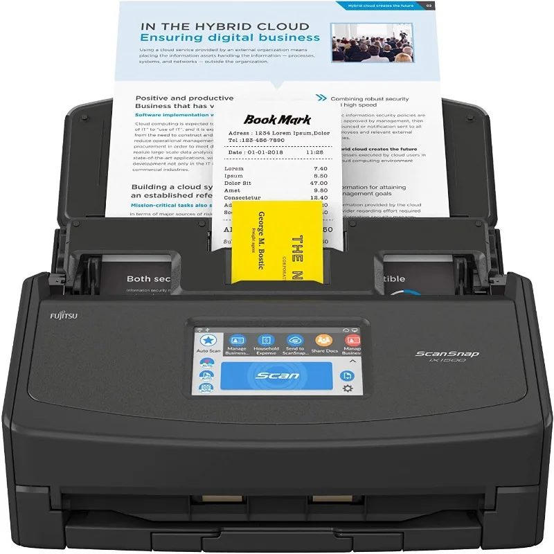 Fujitsu ScanSnap iX1500 Color Duplex Document Scanner with Touch Screen for Mac or PC, Black (2018 Release)
Fujitsu ScanSnap iX1500 Color Duplex Document Scanner with Touch Screen for Mac or PC, Black (2018 Release)