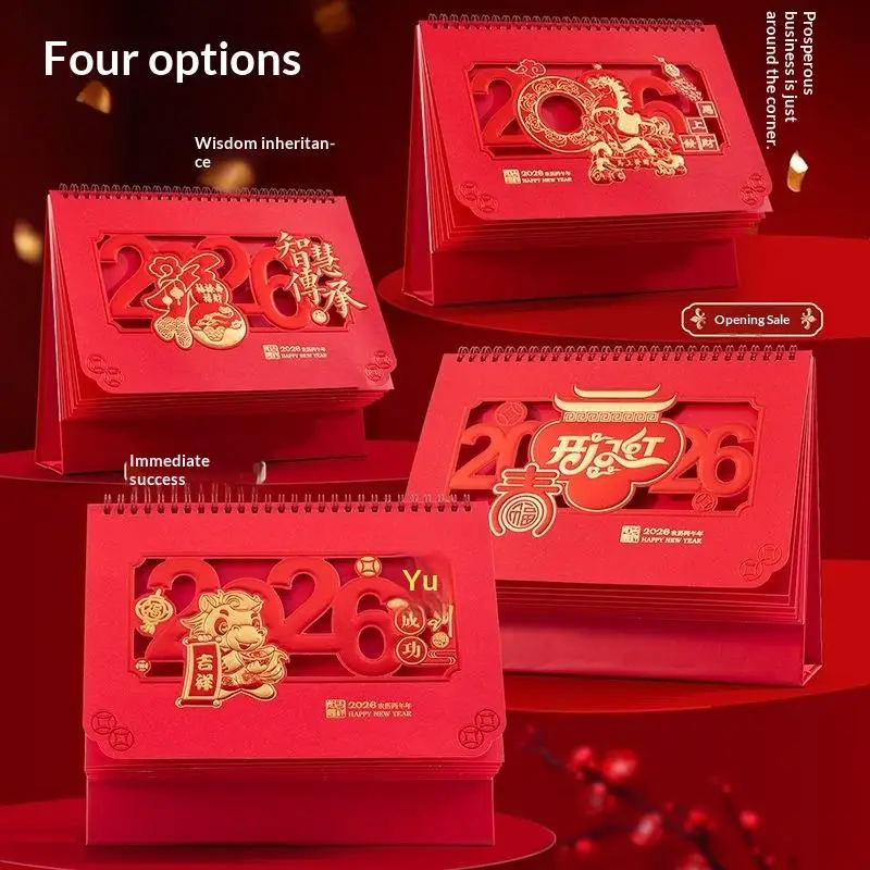 2026 Red Hollowed-Out Calendar Embossed Vintage Design HOrse Year Table Calendar Chinese Style Souvenir Large-sized Calendar
2026 Red Hollowed-Out Calendar Embossed Vintage Design HOrse Year Table Calendar Chinese Style Souvenir Large-sized Calendar