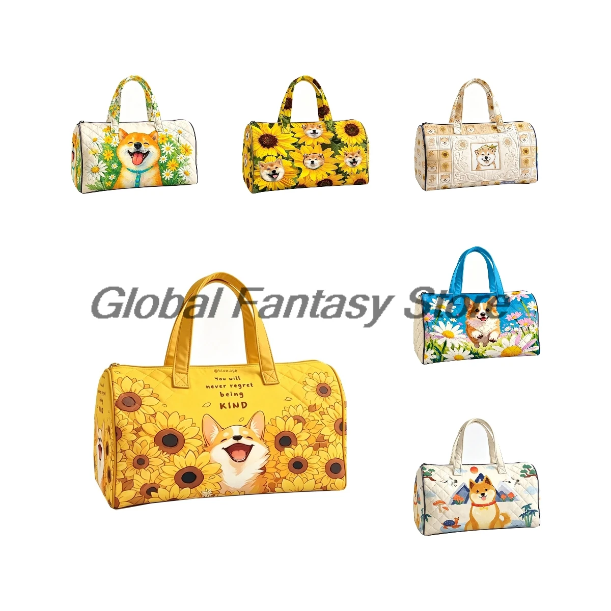 Men's Shiba Inu Quilted Duffle Bag Floral Funny Dog Print Travel Tote Road Trips Handbag Women Outdoor Weekender Bag
Men's Shiba Inu Quilted Duffle Bag Floral Funny Dog Print Travel Tote Road Trips Handbag Women Outdoor Weekender Bag
