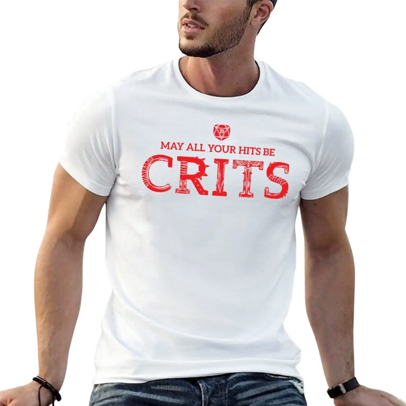 May All Your Hits Be Crits - (Dark) T-Shirt man t shirt cotton black cotton t-shirt plain for man package T-Shirt
May All Your Hits Be Crits - (Dark) T-Shirt man t shirt cotton black cotton t-shirt plain for man package T-Shirt