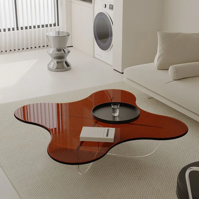 Tempered glass coffee table, creative petal shaped living room, small household unit, modern and simple table
Tempered glass coffee table, creative petal shaped living room, small household unit, modern and simple table