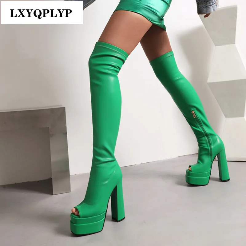 Thick High Heel Waterproof Platform Fish Mouth Over The Knee Boots Stovepipe Elastic Fashion Spring and Summer Women's Boots
Thick High Heel Waterproof Platform Fish Mouth Over The Knee Boots Stovepipe Elastic Fashion Spring and Summer Women's Boots