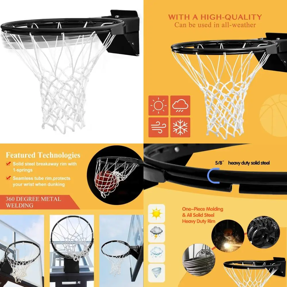 Heavy Duty 18 Inch Basketball Rim Professional Flex Hoop for Official Games, Fits Most Poles
Heavy Duty 18 Inch Basketball Rim Professional Flex Hoop for Official Games, Fits Most Poles