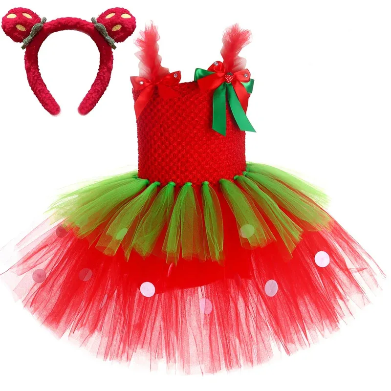 3 Layers Strawberry Ballet Tutus Dresses for Baby Girls Fruits Birthday Party Outfit Kids Fluffy Christmas Costumes with Hairbow
3 Layers Strawberry Ballet Tutus Dresses for Baby Girls Fruits Birthday Party Outfit Kids Fluffy Christmas Costumes with Hairbow