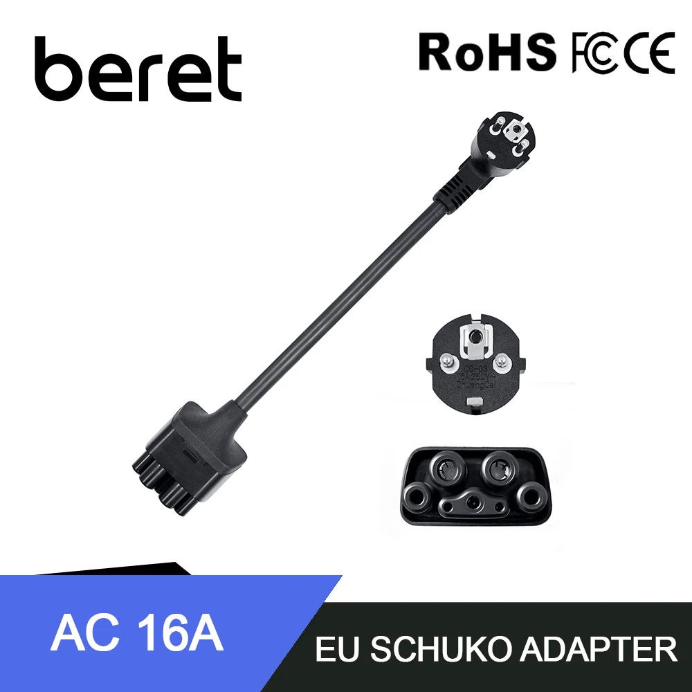 Beret SCHUKO Adapter Gen 2 Universal EV Mobile Connector NEMA Adapter for NACS EU 16A with TPE Cable for Tesla Model S Y X 3
Beret SCHUKO Adapter Gen 2 Universal EV Mobile Connector NEMA Adapter for NACS EU 16A with TPE Cable for Tesla Model S Y X 3