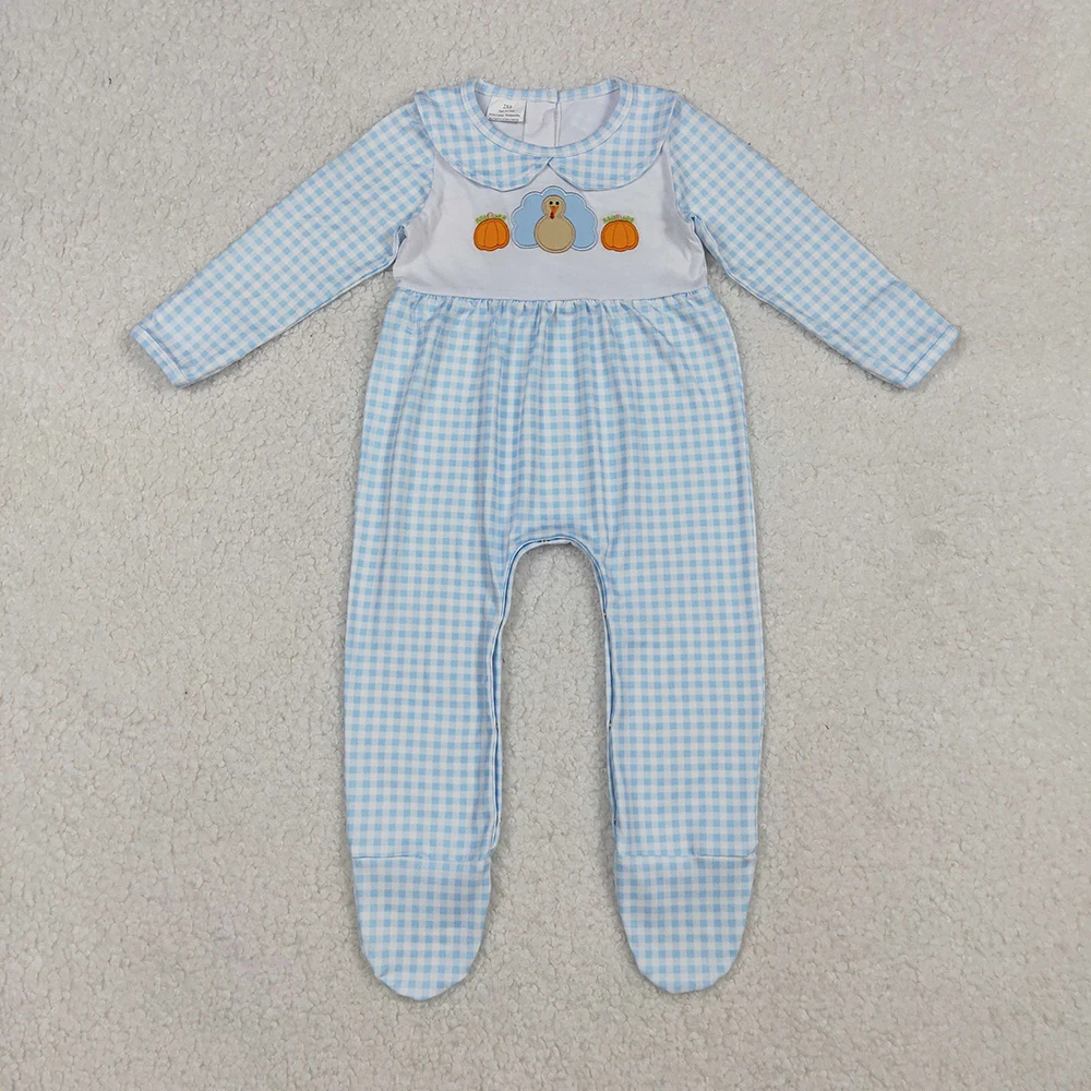 Baby Boy Plaid Embroidered Pumpkin Turkey Footed Romper Thanksgiving Baby Outfit Infant Fall Clothing Baby Boy Footed Romper
Baby Boy Plaid Embroidered Pumpkin Turkey Footed Romper Thanksgiving Baby Outfit Infant Fall Clothing Baby Boy Footed Romper