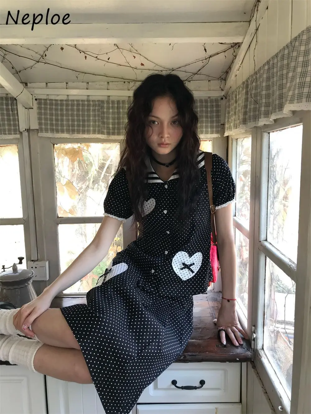 Neploe Fresh Preppy Style Vintage Student Sweet Set Tops Polka Dot High Waist Mid-length Straight Skirt New Moda Suits Faldas
Neploe Fresh Preppy Style Vintage Student Sweet Set Tops Polka Dot High Waist Mid-length Straight Skirt New Moda Suits Faldas