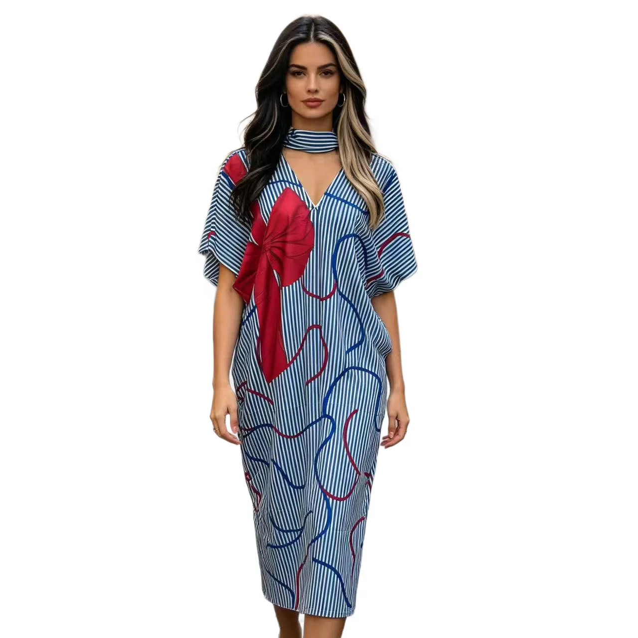 Plus Size African Dresses for Women Summer African Short Sleeve V-neck Polyester Kaftan Printing Long Maxi Dress Muslim Abaya
Plus Size African Dresses for Women Summer African Short Sleeve V-neck Polyester Kaftan Printing Long Maxi Dress Muslim Abaya