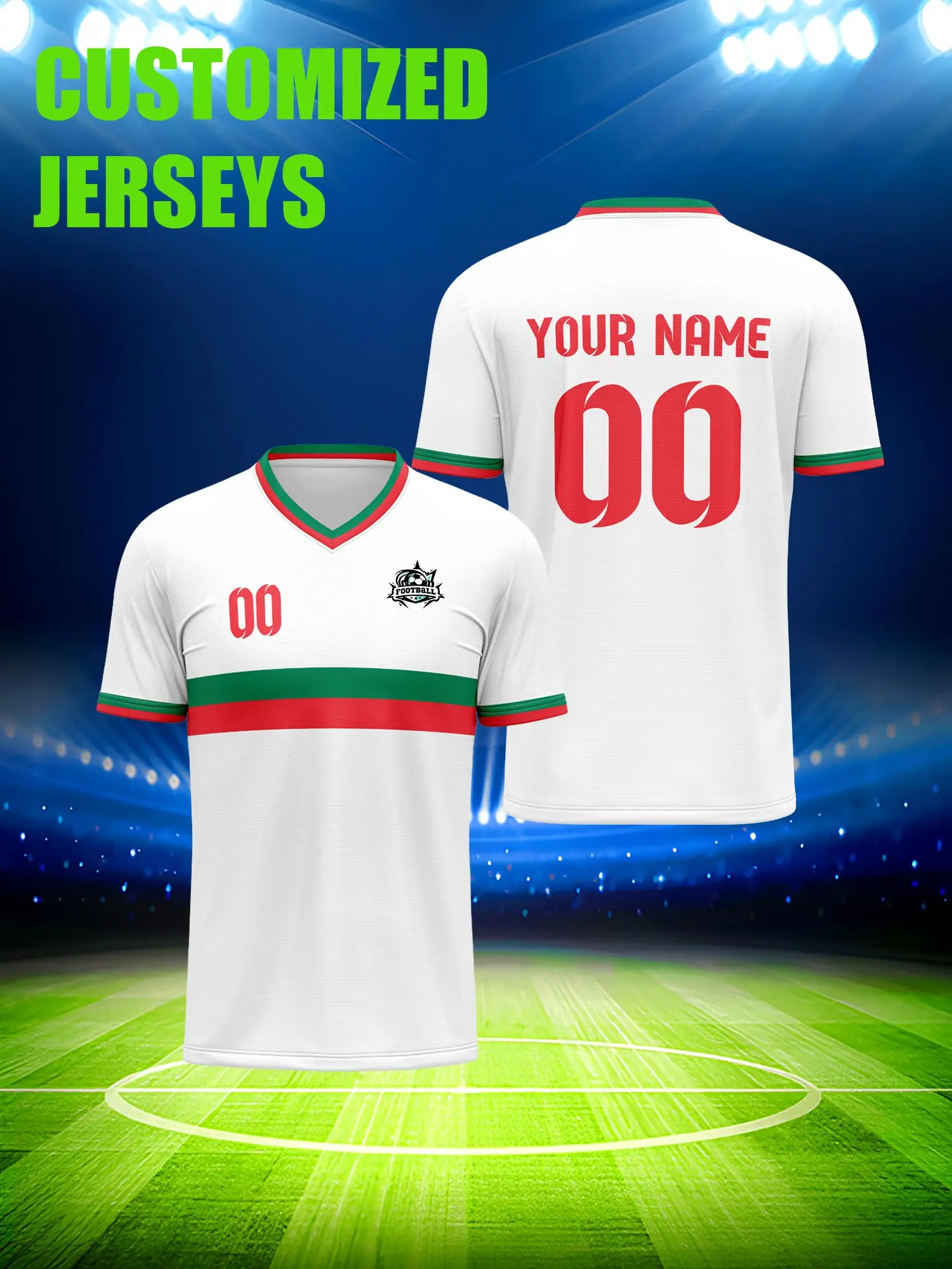Custom Soccer Jersey With Custom Image, Number And Name, relaxed street daily fashion football apparel
Custom Soccer Jersey With Custom Image, Number And Name, relaxed street daily fashion football apparel