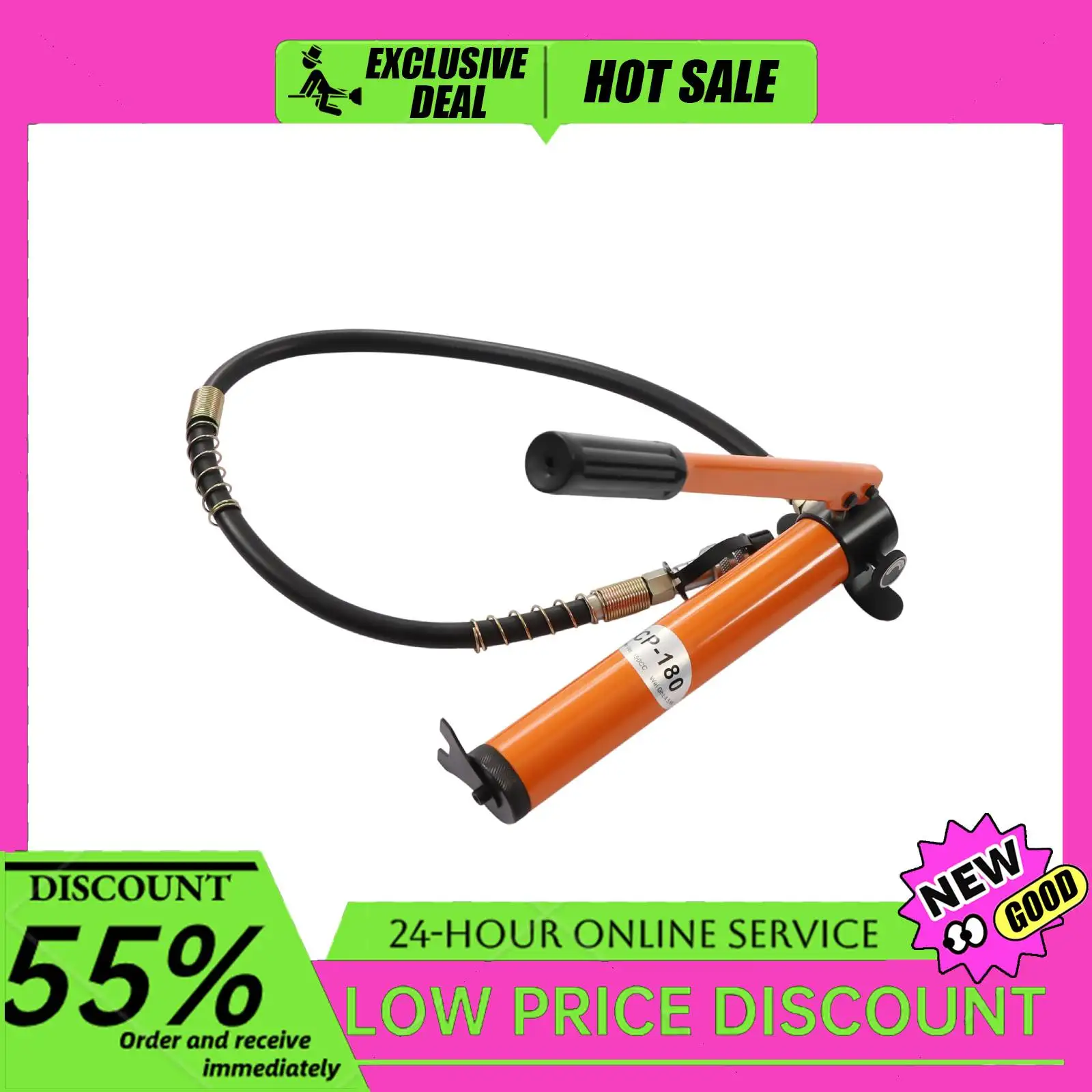 CP-180 Manual Hydraulic Pump 70Mpa High Pressure 350cc Oil Capacity 1m Hose for Hydraulic Tools/Cylinders/Punches
CP-180 Manual Hydraulic Pump 70Mpa High Pressure 350cc Oil Capacity 1m Hose for Hydraulic Tools/Cylinders/Punches