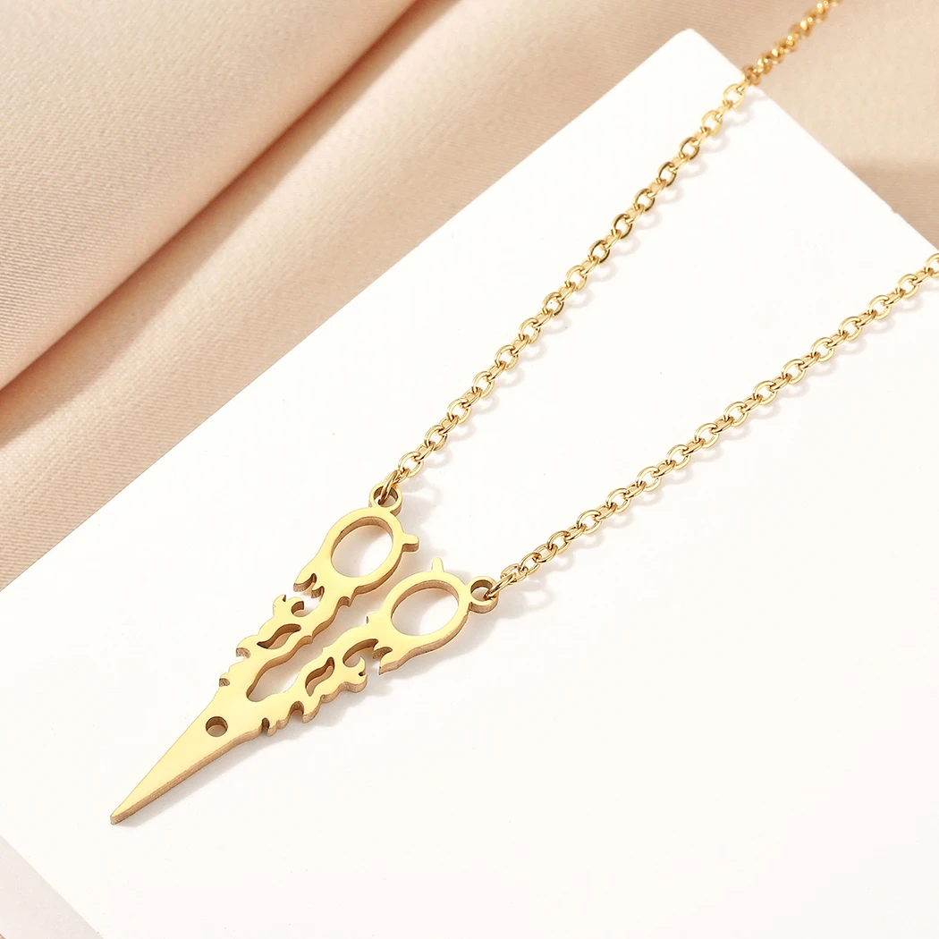 CHENGXUN Hollow Scissors Pendant Necklace for Women Girl Stainless Steel Hair Dresser Charm Neck Chain Jewelry Hair Stylist Gift
CHENGXUN Hollow Scissors Pendant Necklace for Women Girl Stainless Steel Hair Dresser Charm Neck Chain Jewelry Hair Stylist Gift