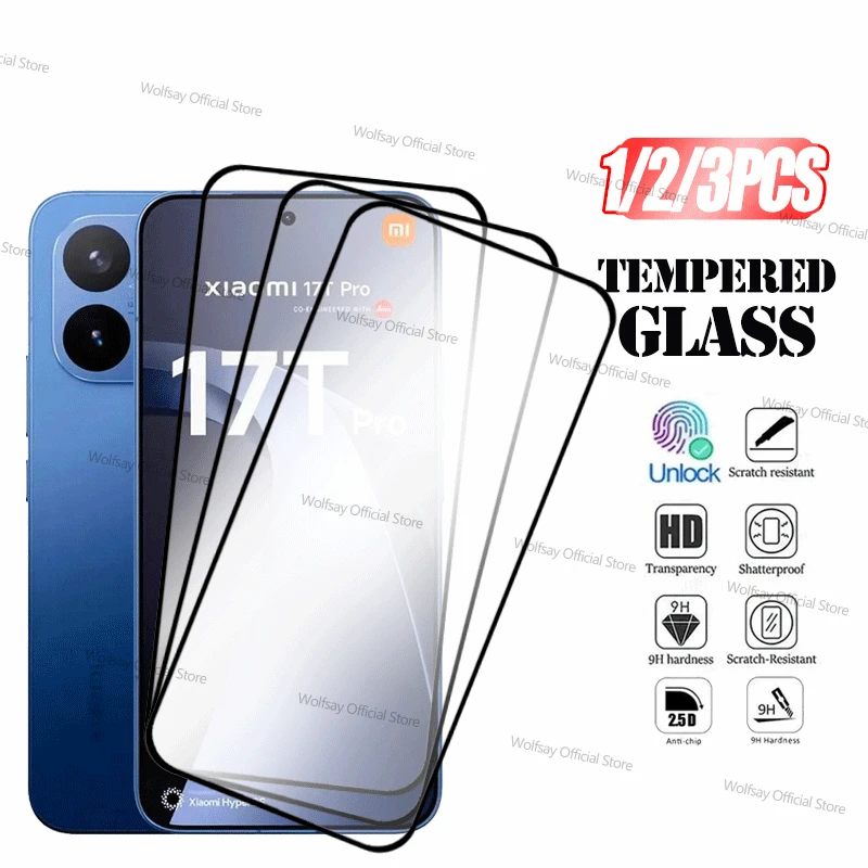 Защитная пленка для экрана Xiaomi 17T Pro, 1/2/3 шт., закаленное стекло, полное покрытие клеем, защитная пленка для телефона Xiaomi 17T Pro
Защитная пленка для экрана Xiaomi 17T Pro, 1/2/3 шт., закаленное стекло, полное покрытие клеем, защитная пленка для телефона Xiaomi 17T Pro