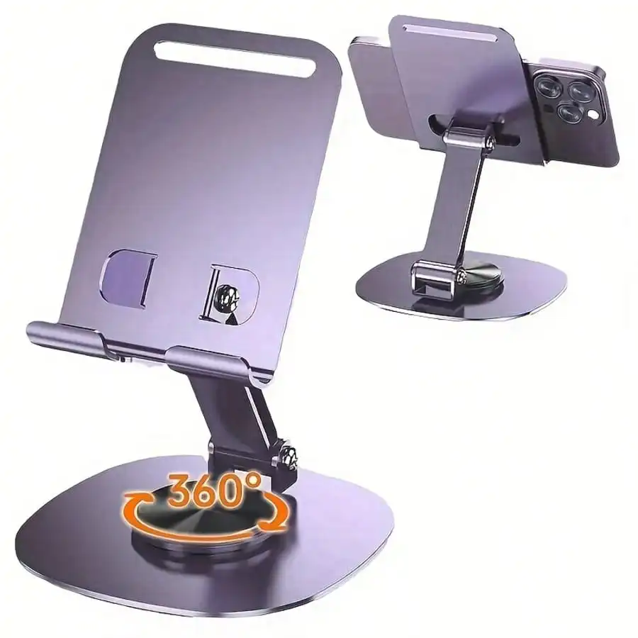 Multifunctional Metal Phone Holder: 360° Rotating Base + Foldable Design, High-Quality Portable Desktop Companion For Tablets & Smartphones Compatible With IPhone, Android Phone, Gift For Birthday, Family, Friends Phone Stand, Phone Accessories
Multifunctional Metal Phone Holder: 360° Rotating Base + Foldable Design, High-Quality Portable Desktop Companion For Tablets & Smartphones Compatible With IPhone, Android Phone, Gift For Birthday, Family, Friends Phone Stand, Phone Accessories
