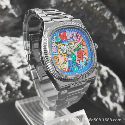 Quartz Men's Watch comic cartoon dial Top Casual Business Sport Steel Top Waterproof Sport Men Watch AAA Male Clock Relogio