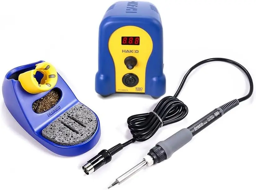Digital Soldering Station with Rotary Encoder, Blue/Yellow Housing - Precise Temperature Control for Electronics Repair
Digital Soldering Station with Rotary Encoder, Blue/Yellow Housing - Precise Temperature Control for Electronics Repair