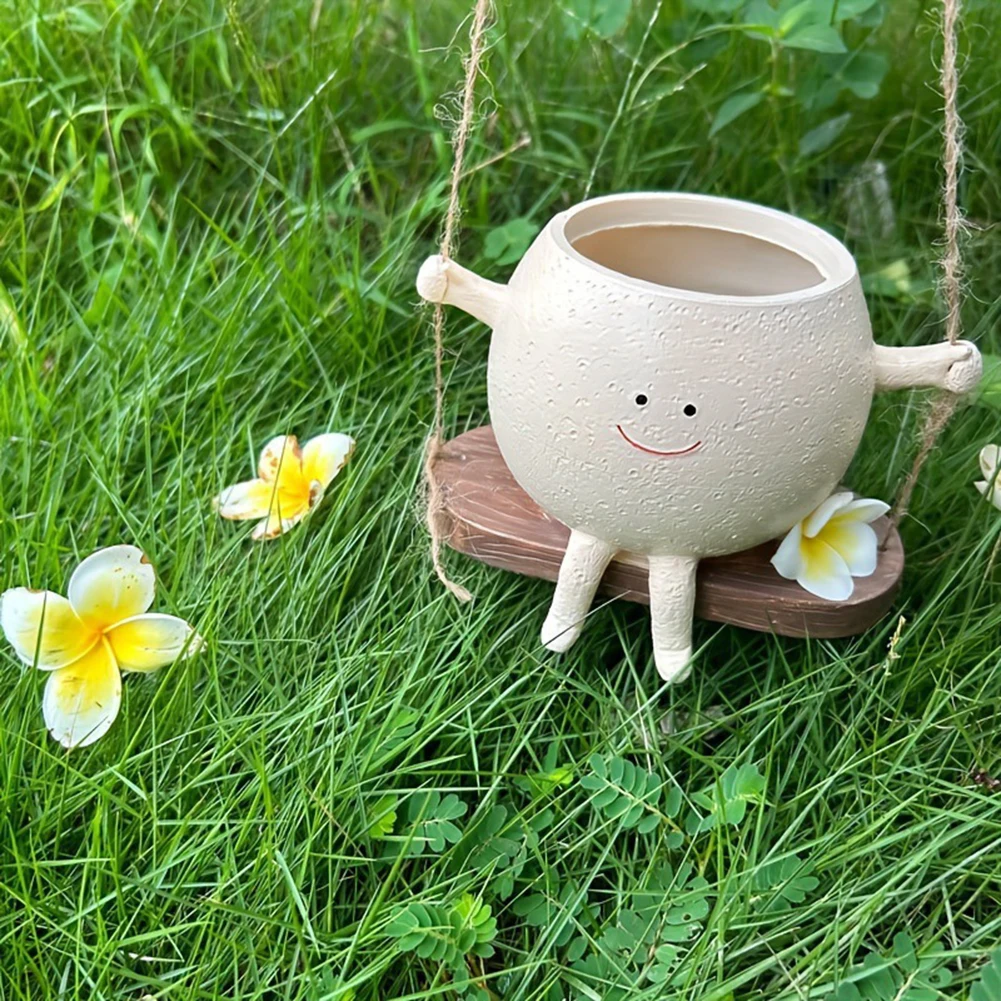 Cute Plant Succulent Pots Resin Hanging Swing Chair Planter Creative Smile Face Flower Container for Indoor Outdoor Plant
Cute Plant Succulent Pots Resin Hanging Swing Chair Planter Creative Smile Face Flower Container for Indoor Outdoor Plant