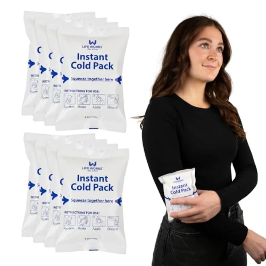 LIFE WORKS Instant Cold Pack, 8 Pack, Disposable Ice Packs 4" x 5.5", No Freezer Needed, Instant Ice Packs for Injuries, First
LIFE WORKS Instant Cold Pack, 8 Pack, Disposable Ice Packs 4" x 5.5", No Freezer Needed, Instant Ice Packs for Injuries, First