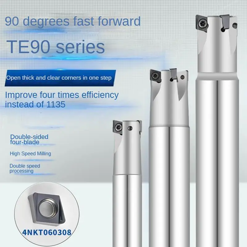 TE90 CNC fast feed milling cutter rob 90 degree right angle with large cutting depth and high efficiency,Install 4NKT060308 35
TE90 CNC fast feed milling cutter rob 90 degree right angle with large cutting depth and high efficiency,Install 4NKT060308 35