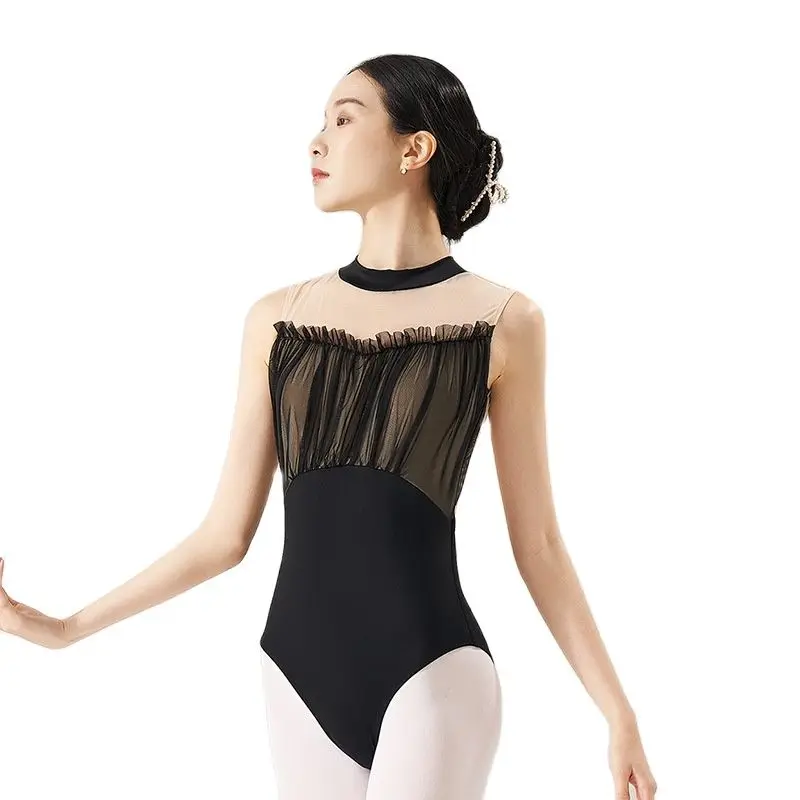 Women's Ballet Dance Leotard Bodysuit Gymnastics Mesh Stitching High Neck Ballet Costume Black Red Adult Dancing Clothes
Women's Ballet Dance Leotard Bodysuit Gymnastics Mesh Stitching High Neck Ballet Costume Black Red Adult Dancing Clothes