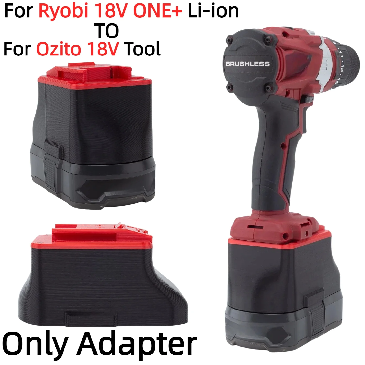 Battery Adapter for Ryobi 18V ONE+ Lithium Ion Converter TO Ozito 18V Cordless Drilling Tools Accessory(Only Adapter)
Battery Adapter for Ryobi 18V ONE+ Lithium Ion Converter TO Ozito 18V Cordless Drilling Tools Accessory(Only Adapter)