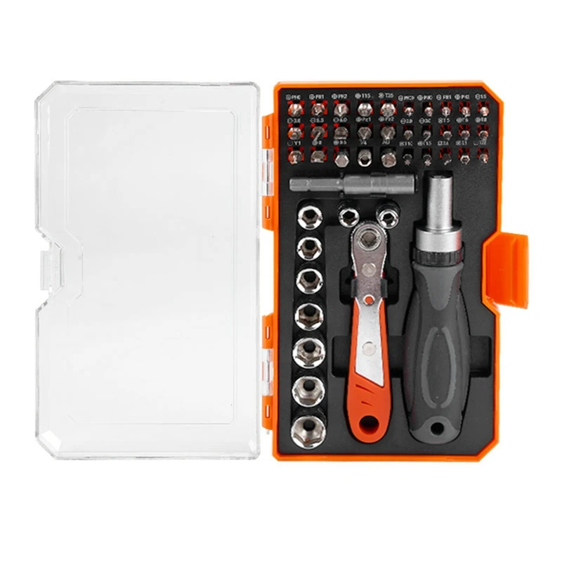 1 Set 42-In-1 Ratchet Screwdriver Set Ratchet Screwdriver Hand Tool Set Metal+Plastic
1 Set 42-In-1 Ratchet Screwdriver Set Ratchet Screwdriver Hand Tool Set Metal+Plastic