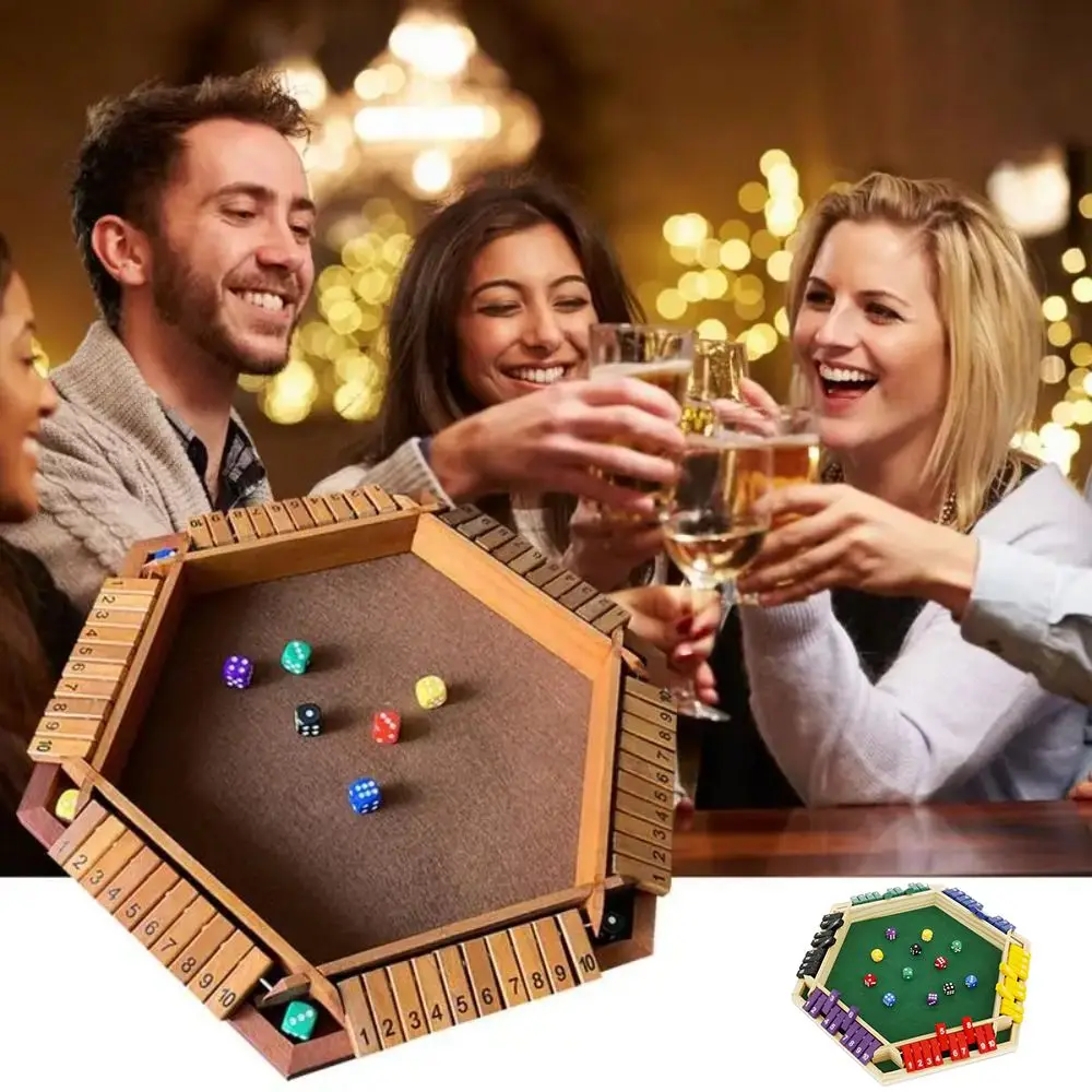 New Six Sides Shut The Box Dice Game With 12 Dice Portable Dice Board Game Wooden Flaps & Dices Game Kids & Adults
New Six Sides Shut The Box Dice Game With 12 Dice Portable Dice Board Game Wooden Flaps & Dices Game Kids & Adults