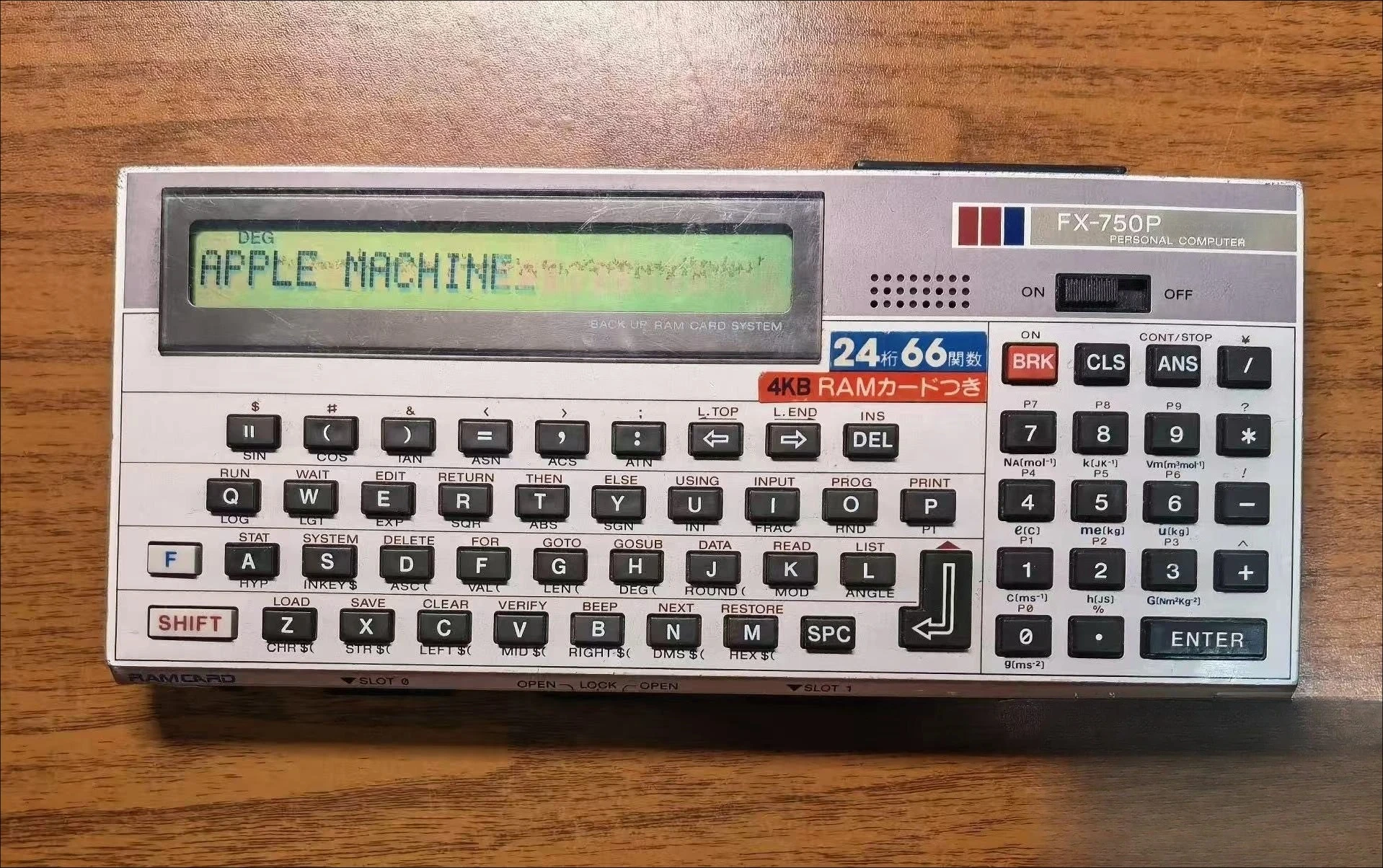 Used FX-750P calculator, normal function, with a memory card
Used FX-750P calculator, normal function, with a memory card
