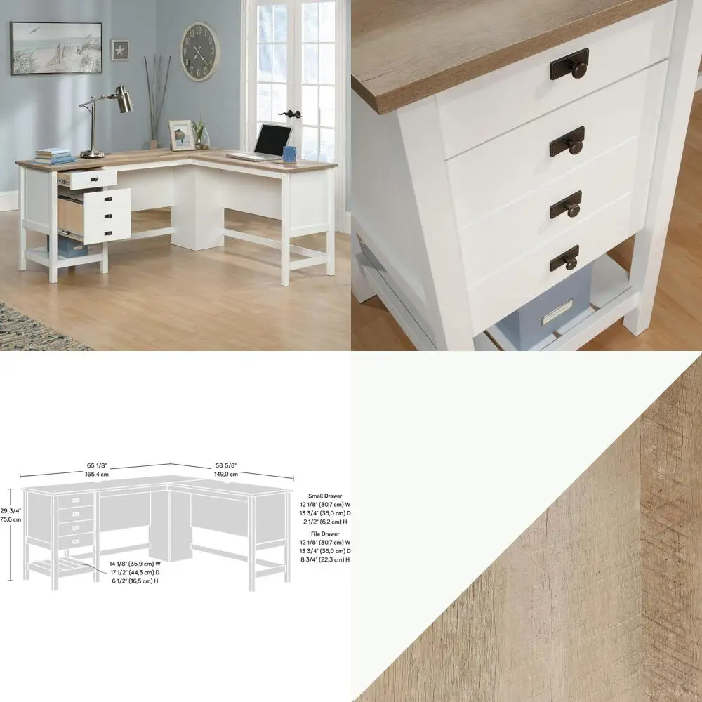 Cottage Road L Shaped Desk Computer Desk with Ders, Home Oice Desk with Optional ile Cabinet Storage, Cable Management, in Sot W
Cottage Road L Shaped Desk Computer Desk with Ders, Home Oice Desk with Optional ile Cabinet Storage, Cable Management, in Sot W