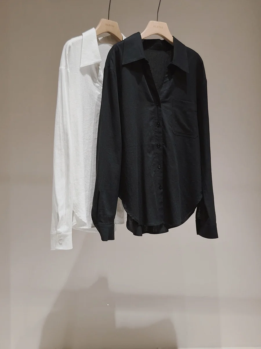 Duetto Moonlight Fabric Linen Blend Relaxing Loose V-Ne Long Sve Simple Match Bla White irt Commute Sle Loose Fit
Duetto Moonlight Fabric Linen Blend Relaxing Loose V-Ne Long Sve Simple Match Bla White irt Commute Sle Loose Fit