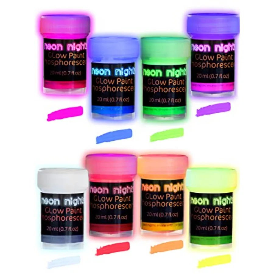 Glow in The Dark Luminescent Phosphorescent Self-Luminous Paint - Set of 8
Glow in The Dark Luminescent Phosphorescent Self-Luminous Paint - Set of 8