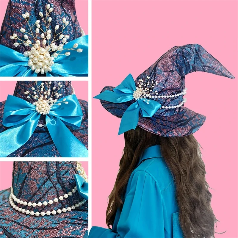Novelty Ocean Theme Glitter Pearl Decorated Bow Witch Hat Pointed Top Wizard Hat For Halloween Cosplay Party Role Play Gift
Novelty Ocean Theme Glitter Pearl Decorated Bow Witch Hat Pointed Top Wizard Hat For Halloween Cosplay Party Role Play Gift