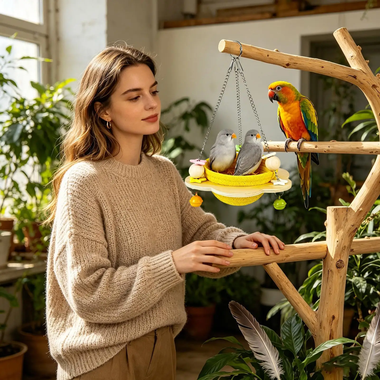 Bird House For Cage Cotton Rope Chew Woven Breeding Bed Handmade Cotton Rope Bird House For Living Room Home Indoor Outdoor
Bird House For Cage Cotton Rope Chew Woven Breeding Bed Handmade Cotton Rope Bird House For Living Room Home Indoor Outdoor