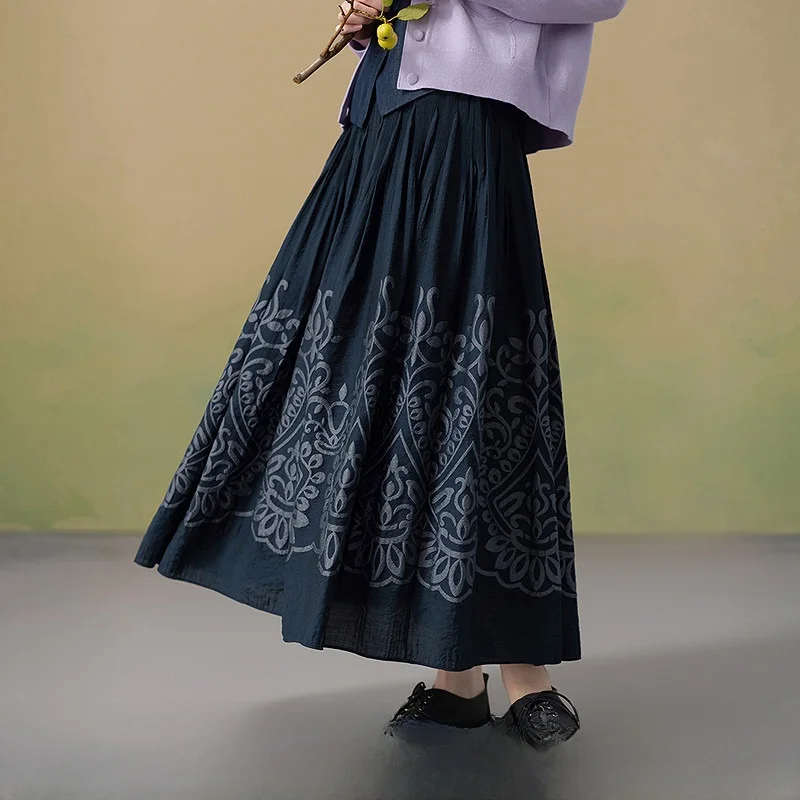 Retro Embroidered Pleated Loose Midi Skirt for Women New Autumn Collection Standard Fit Daily Wear A-Line Skirt
Retro Embroidered Pleated Loose Midi Skirt for Women New Autumn Collection Standard Fit Daily Wear A-Line Skirt