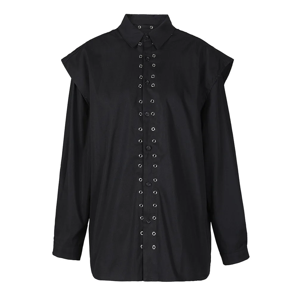 SuperAen Fake Two-piece Style Long Sleeved Shirt Loose Niche Design Single Breasted Lapel Shirt for Women 
SuperAen Fake Two-piece Style Long Sleeved Shirt Loose Niche Design Single Breasted Lapel Shirt for Women