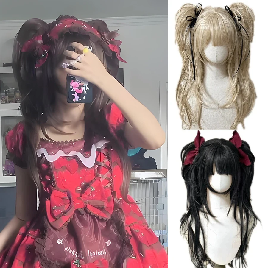 Synthetic Long Curly Wavy Lolita Wig with Bangs Double ponytail Wig Girl Cute Blonde Cosplay Party Halloween Christmas Wig
Synthetic Long Curly Wavy Lolita Wig with Bangs Double ponytail Wig Girl Cute Blonde Cosplay Party Halloween Christmas Wig