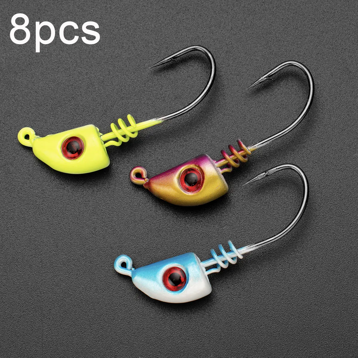 8pcs 6g 9g 12g Jig Head Hooks 3D Eye Jigging Head Fishhooks for Soft Lure Mini Metal Heads Fishing Barbed Hooks Bass Fishing
8pcs 6g 9g 12g Jig Head Hooks 3D Eye Jigging Head Fishhooks for Soft Lure Mini Metal Heads Fishing Barbed Hooks Bass Fishing