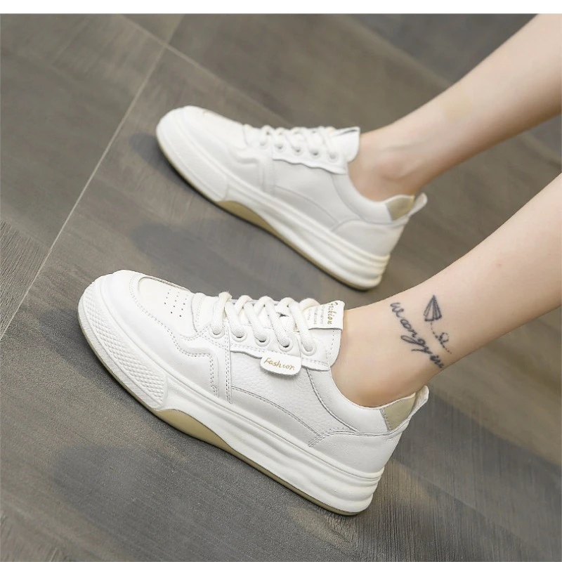 Women's Genuine Leather Platform White Sneakers Breathable Comfortable Lace Up Casual Sport Skate Shoes Spring Summer 2026
Women's Genuine Leather Platform White Sneakers Breathable Comfortable Lace Up Casual Sport Skate Shoes Spring Summer 2026