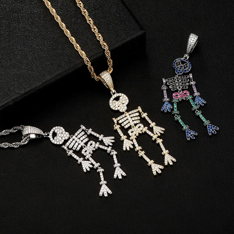 Men's and women's necklace gold-plated zircon black skeleton hip-hop rock popular fashion jewelry party accessories
Men's and women's necklace gold-plated zircon black skeleton hip-hop rock popular fashion jewelry party accessories