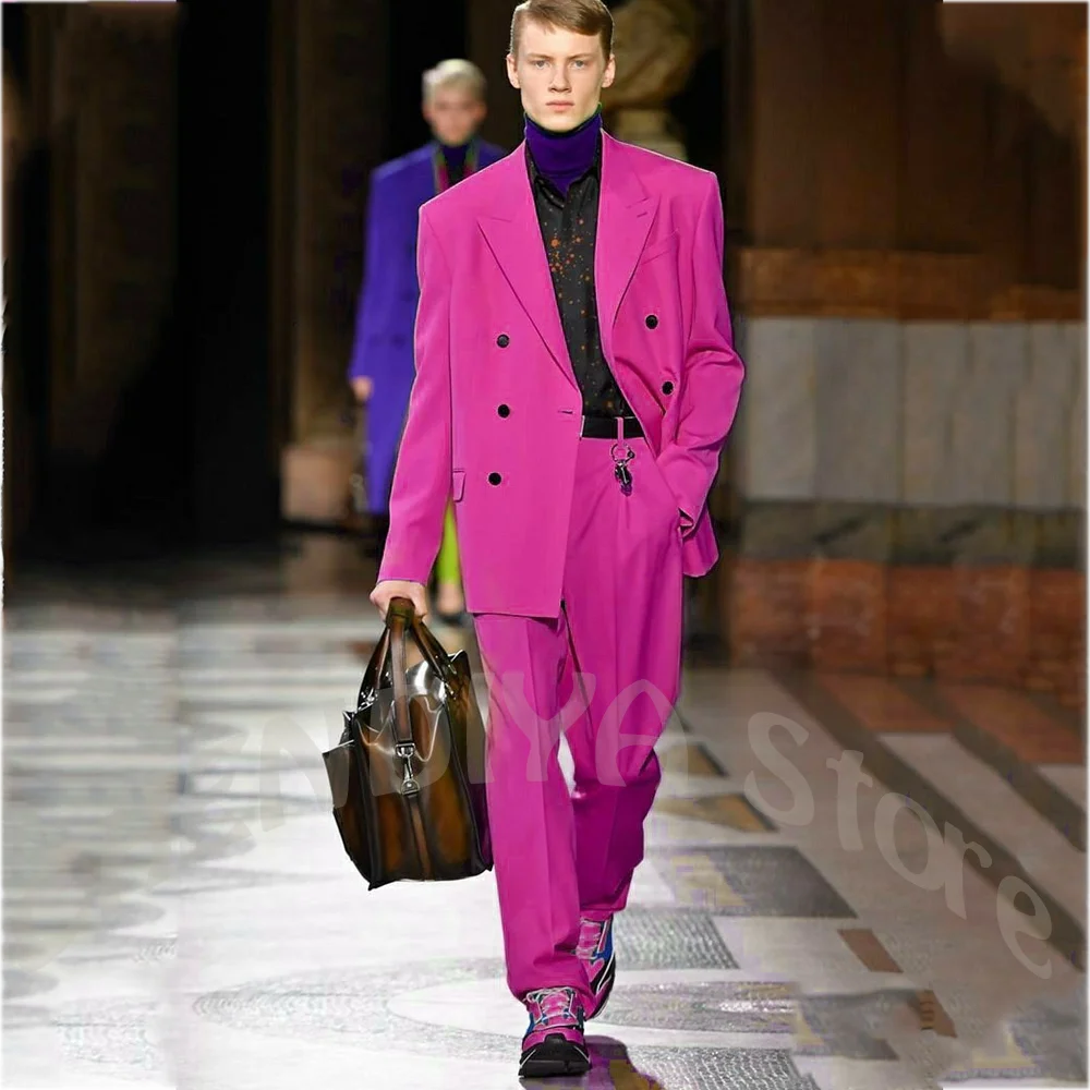 Fuchsia 2026 New Men's Suit Set High Quality Peak Lapel Double Breasted Straight Outfit Fashion Show Prom Daily Casual Suit
Fuchsia 2026 New Men's Suit Set High Quality Peak Lapel Double Breasted Straight Outfit Fashion Show Prom Daily Casual Suit