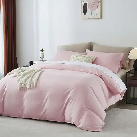 2/3-Pcs Summer Duvet Cover Sets, ( Not A Comforter,No Filling, No Insert )Super Soft Cool Sheet Set With Pillowcases, Fade Resis