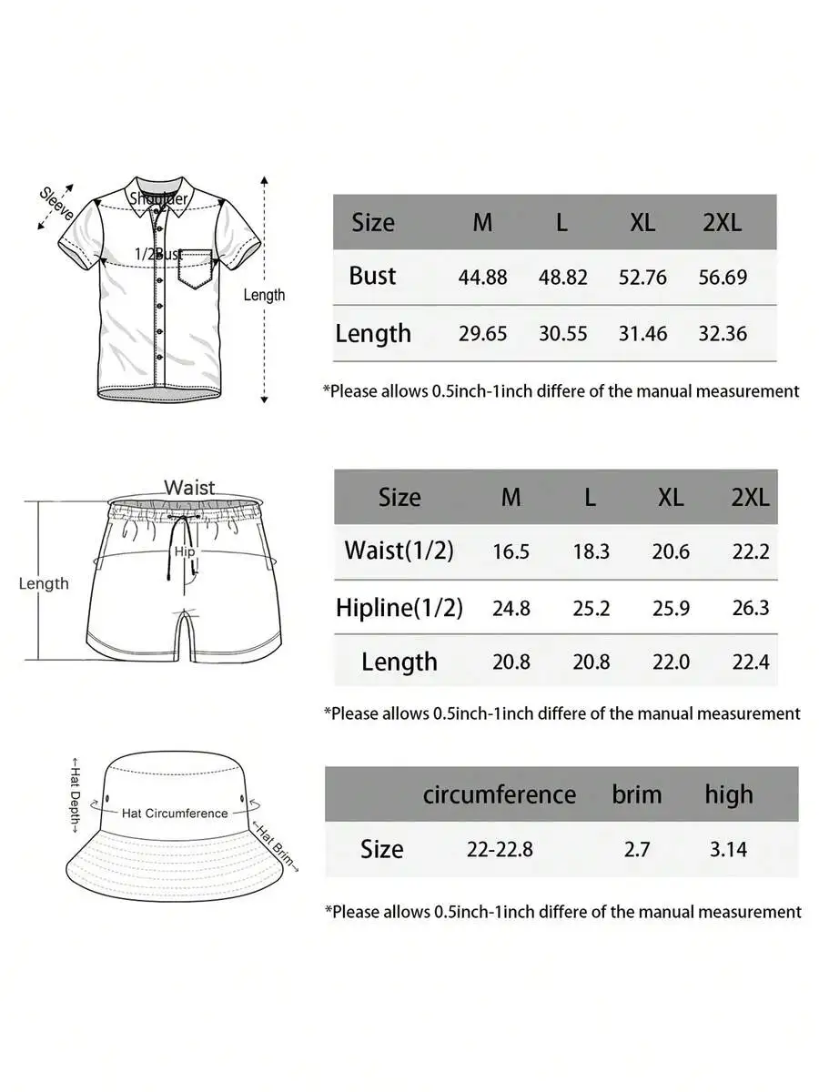 Mens Hawaiian Shirt And Shorts Set With Bucket Hat Tropical Floral Print Casual Beach Vacation Outfit
Mens Hawaiian Shirt And Shorts Set With Bucket Hat Tropical Floral Print Casual Beach Vacation Outfit