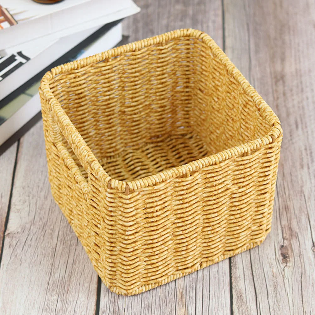 Plastic Storage Basket Woven ganizer Large Capacity Sundries Container Baskets Home Supplies Desktop Hamper Reusable Practical
Plastic Storage Basket Woven ganizer Large Capacity Sundries Container Baskets Home Supplies Desktop Hamper Reusable Practical